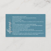 Anleitung zur Aftercare Brow Microblading Blue Gra Visitenkarte (Rückseite)