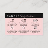 Anleitung zur Behandlung der rosa schwarzen Kerze Visitenkarte (Rückseite)