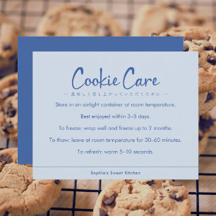 Anleitung zur Cookie-Pflege Blau einfache Typograf Dankeskarte