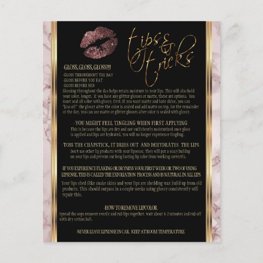 Anleitung zur dunklen Rose Glitzer Lip Marble 2 Flyer (Hinten)