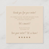 Anleitung zur Juwelenpflege - Neutral Beige Danke Begleitkarte (Rückseite)