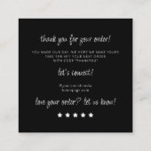 Anleitung zur Juwelenpflege neutrales Schwarz Dank Begleitkarte (Rückseite)