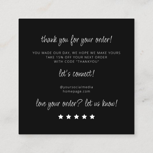 Anleitung zur Juwelenpflege neutrales Schwarz Dank Begleitkarte (Rückseite)