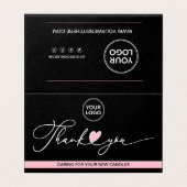 Anleitung zur Kerzenpflege & Danke geklappt Visitenkarten (Außenseite Aufgefaltet)