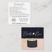 Anleitung zur Kerzenpflege / Gekümmert für Ihre Ke Quadratische Visitenkarte (Vorne/Hinten)