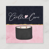 Anleitung zur Kerzenpflege / Gekümmert für Ihre Ke Quadratische Visitenkarte (Rückseite)