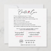 Anleitung zur Kerzenpflege und Kundendanke-Karte Dankeskarte (Rückseite)