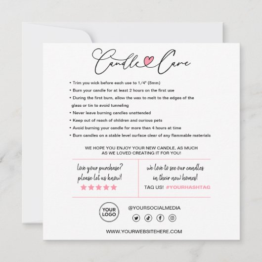 Anleitung zur Kerzenversorgung und Kundenbetreuung Dankeskarte (Rückseite)