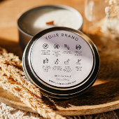 Anleitung zur Kerzenwarnhinweise Runder Aufkleber