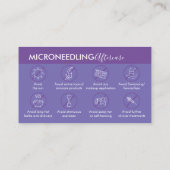 Anleitung zur lila Lilac Microneedling Aftercare Visitenkarte (Rückseite)
