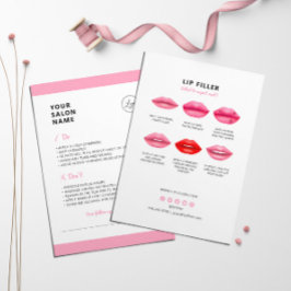 Anleitung zur Lippenpflege Injektionen Visitenkarte