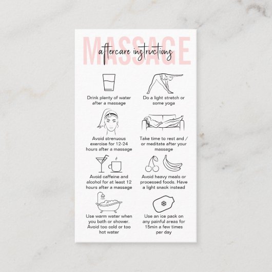 Anleitung zur Massage Feminine Pink Masseuse Visitenkarte (Vorderseite)