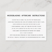 Anleitung zur Mikroblading Aftercare Visitenkarte (Vorderseite)