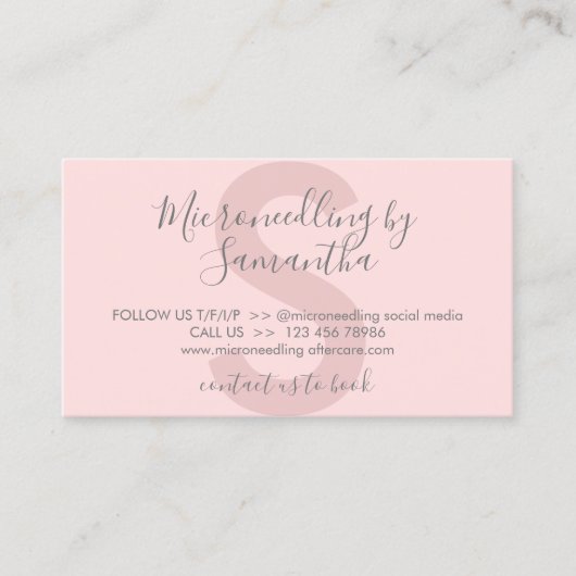 Anleitung zur Nachbehandlung mit rosa Tone Visitenkarte (Vorderseite)