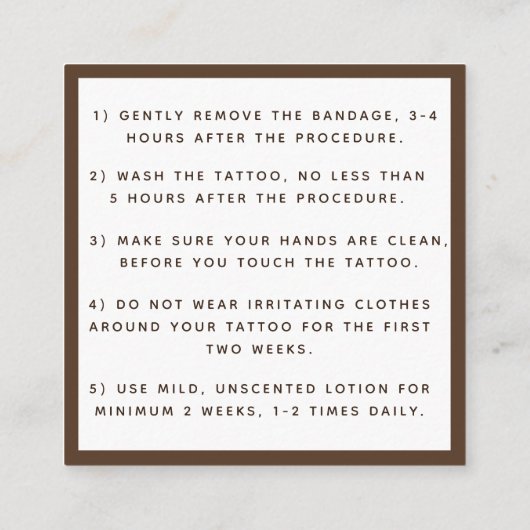 Anleitung zur Nachsorge bei kranken Mädchen Gerahm Quadratische Visitenkarte (Rückseite)