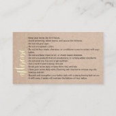 Anleitung zur Nachsorge Brow Microblade Kraft Visitenkarte (Rückseite)