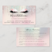 Anleitung zur Nachsorge Eyelash Pink Pearl Eyes Visitenkarte (Vorne/Hinten)