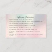 Anleitung zur Nachsorge Eyelash Pink Pearl Eyes Visitenkarte (Rückseite)