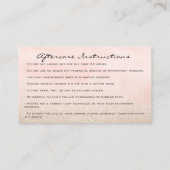 Anleitung zur Nachsorge Eyelash Rose Glitzer Tropf Visitenkarte (Rückseite)