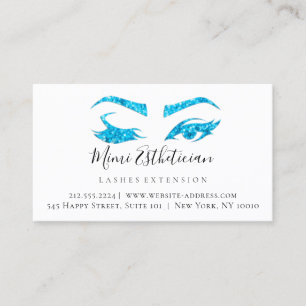 Anleitung zur Nachsorge Eyelash White Blue Eyes Visitenkarte