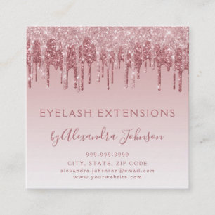 Anleitung zur Nachsorge Eyelashes Rose Gold Quadratische Visitenkarte