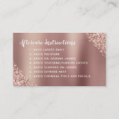 Anleitung zur Nachsorge Eyelashes Rose Gold Visitenkarte (Rückseite)