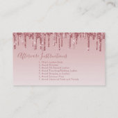 Anleitung zur Nachsorge Eyelashes Rose Gold Visitenkarte (Rückseite)