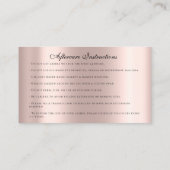 Anleitung zur Nachsorge EyelashRose Strings Lux Visitenkarte (Rückseite)