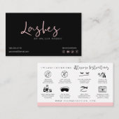 Anleitung zur Nachsorge für Lash-Erweiterungen Mod Visitenkarte (Vorne/Hinten)