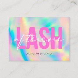 Anleitung zur Nachsorge für Lash-Erweiterungen Reg Visitenkarte