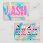 Anleitung zur Nachsorge für Lash-Erweiterungen Reg Visitenkarte (Vorne/Hinten)