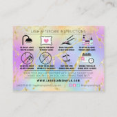 Anleitung zur Nachsorge für Lash-Erweiterungen Visitenkarte (Rückseite)