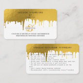 Anleitung zur Nachsorge für Lash Gold Tropfen Visitenkarte (Vorne/Hinten)