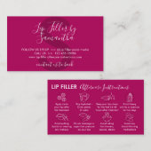 Anleitung zur Nachsorge für rosa dunkle Lippen Visitenkarte (Vorne/Hinten)