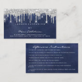 Anleitung zur Nachsorge Lash Blue Navy Gray Tropfe Visitenkarte (Vorne/Hinten)