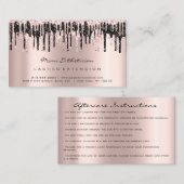 Anleitung zur Nachsorge Lash Blush Black Tropfens  Visitenkarte (Vorne/Hinten)