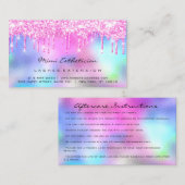 Anleitung zur Nachsorge Lash Bright Pink Tropfen Visitenkarte (Vorne/Hinten)