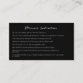 Anleitung zur Nachsorge Lash Curve Gold Black Visitenkarte (Rückseite)