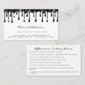 Anleitung zur Nachsorge Lash Glitzer Black Tropfen Visitenkarte (Vorne/Hinten)