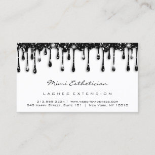 Anleitung zur Nachsorge Lash Glitzer Black Tropfen Visitenkarte