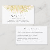 Anleitung zur Nachsorge Lash Gold Weißer Minimalis Visitenkarte (Vorne/Hinten)