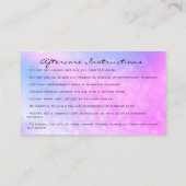 Anleitung zur Nachsorge Lash Pink Glitzer Tropfen Visitenkarte (Rückseite)