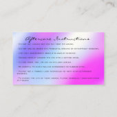 Anleitung zur Nachsorge Lash Pink Tropfens Hologra Visitenkarte (Rückseite)