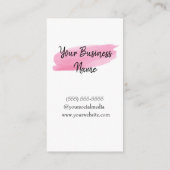 Anleitung zur Nachsorge Lash Pink Watercolor Visitenkarte (Rückseite)