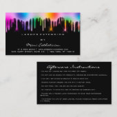 Anleitung zur Nachsorge Lash Rainbow Tropfen Holog Visitenkarte (Vorne/Hinten)