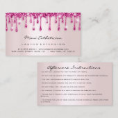 Anleitung zur Nachsorge Lash Rose Glitzer DripBerr Visitenkarte (Vorne/Hinten)