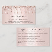 Anleitung zur Nachsorge Lash Rose Glitzer DripBlus Visitenkarte (Vorne/Hinten)