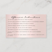 Anleitung zur Nachsorge Lash Rose Glitzer DripBlus Visitenkarte (Rückseite)