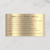 Anleitung zur Nachsorge Lash Rose Gold Blush Glam Visitenkarte (Rückseite)