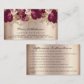Anleitung zur Nachsorge Lash Rose Gold Florals WEL Visitenkarte (Vorne/Hinten)